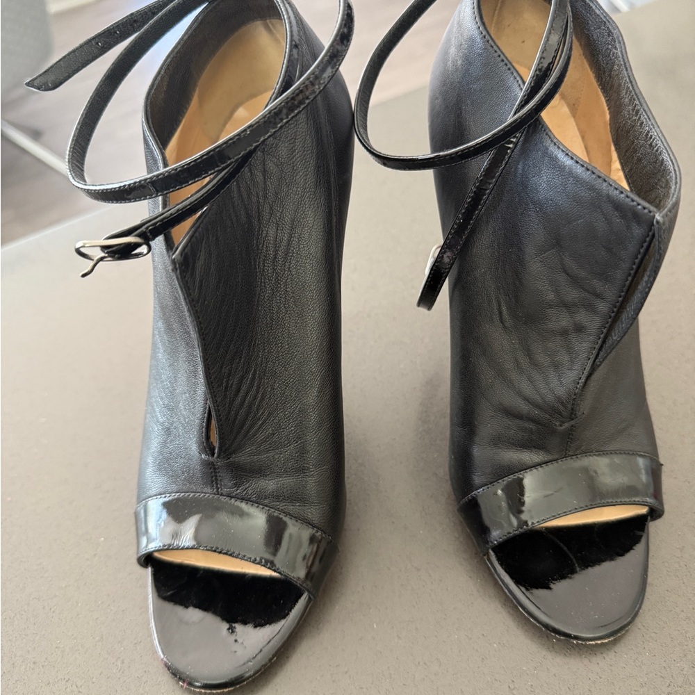 Christian Louboutin Black Open-Toe Heels